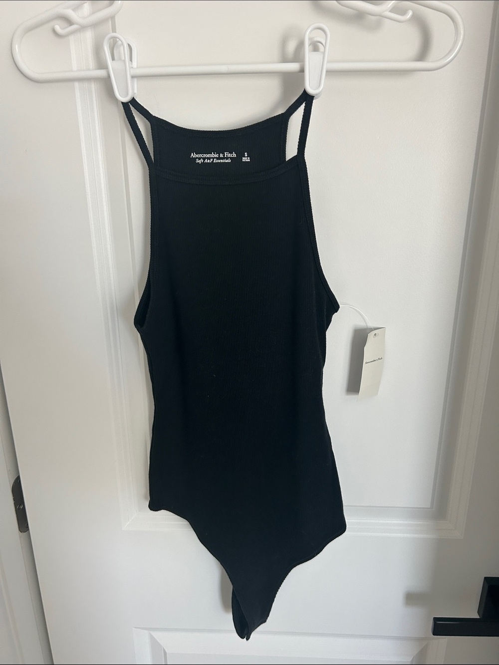 Abercrombie & Fitch Black Ribbed High-Neck Bodysuit